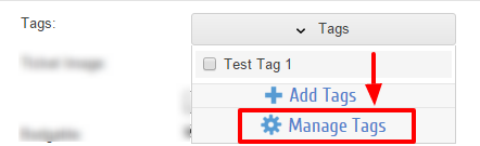 Click on Manage Tags
