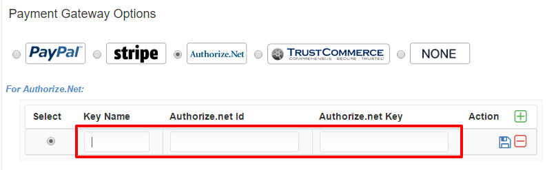 Enter Authorize.Net ID