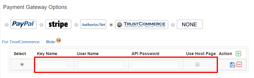TrustCommerece API keys