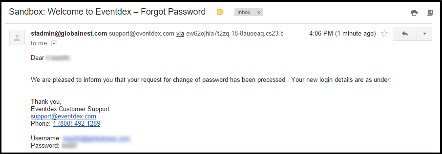 forgot password email